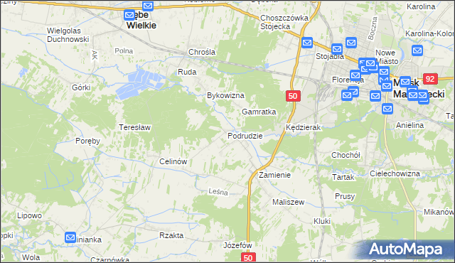 mapa Podrudzie, Podrudzie na mapie Targeo