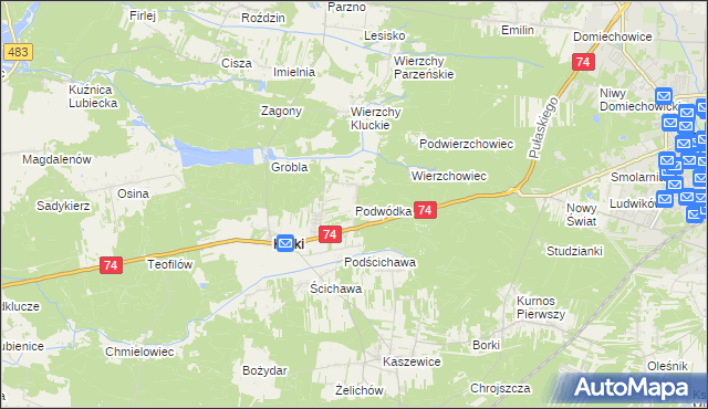 mapa Podwódka, Podwódka na mapie Targeo