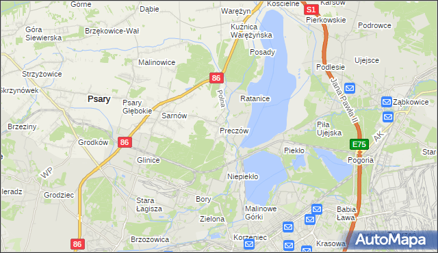 mapa Preczów, Preczów na mapie Targeo