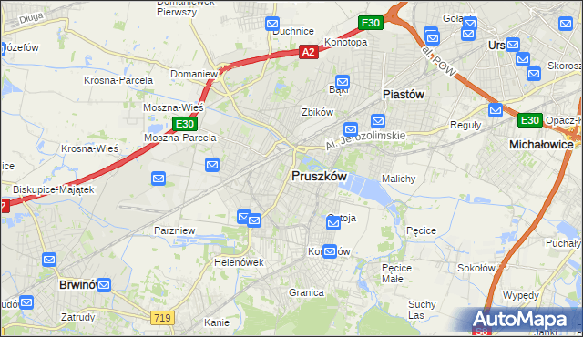 mapa Pruszków, Pruszków na mapie Targeo