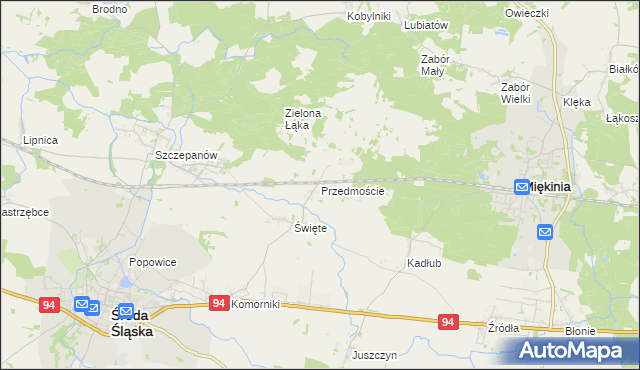 mapa Przedmoście gmina Środa Śląska, Przedmoście gmina Środa Śląska na mapie Targeo