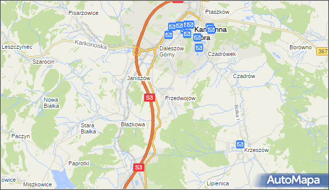 mapa Przedwojów, Przedwojów na mapie Targeo