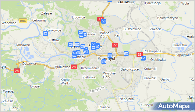 mapa Przemyśla, Przemyśl na mapie Targeo