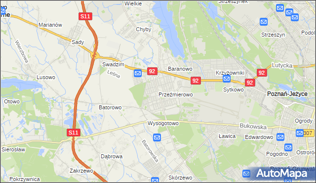 mapa Przeźmierowo, Przeźmierowo na mapie Targeo