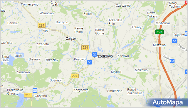 mapa Przodkowo, Przodkowo na mapie Targeo