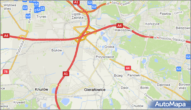 mapa Przyszowice, Przyszowice na mapie Targeo