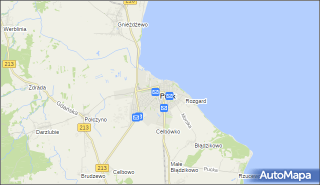 mapa Puck, Puck na mapie Targeo