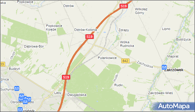 mapa Pułankowice, Pułankowice na mapie Targeo