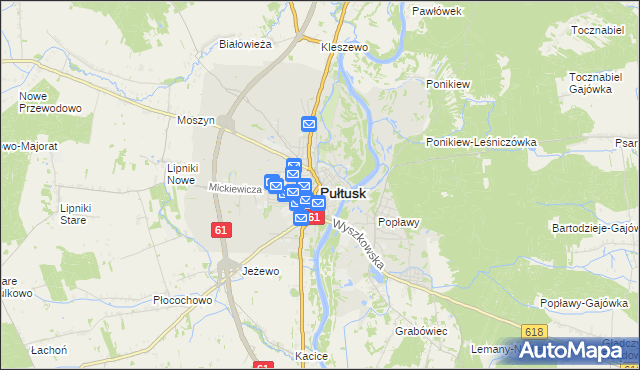 mapa Pułtusk, Pułtusk na mapie Targeo