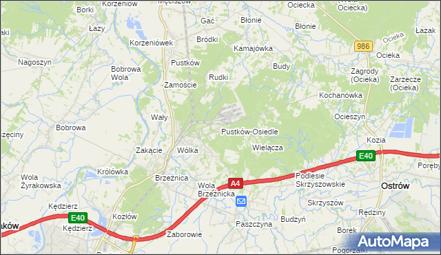 mapa Pustków-Osiedle, Pustków-Osiedle na mapie Targeo