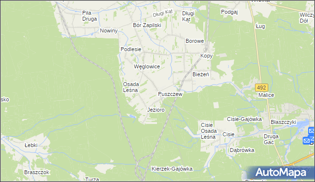 mapa Puszczew, Puszczew na mapie Targeo