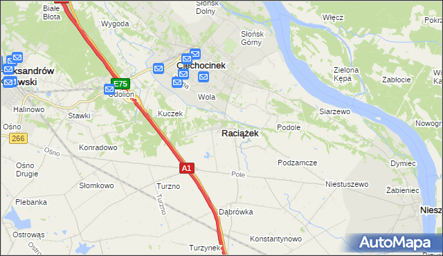 mapa Raciążek, Raciążek na mapie Targeo