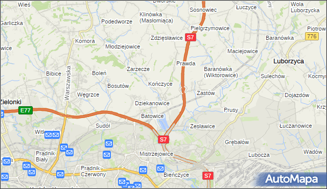 mapa Raciborowice gmina Michałowice, Raciborowice gmina Michałowice na mapie Targeo