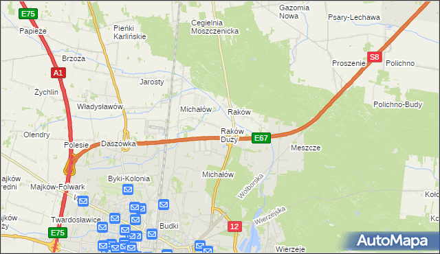 mapa Raków Duży, Raków Duży na mapie Targeo