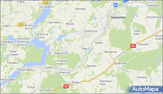 mapa Rąty, Rąty na mapie Targeo