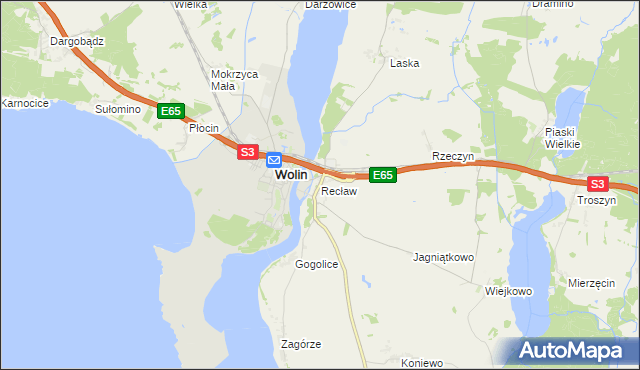 mapa Recław, Recław na mapie Targeo