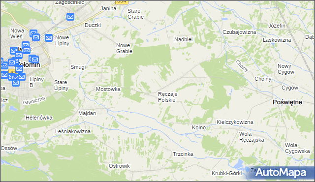 mapa Ręczaje Polskie, Ręczaje Polskie na mapie Targeo