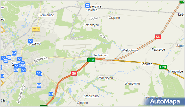 mapa Redzikowo, Redzikowo na mapie Targeo