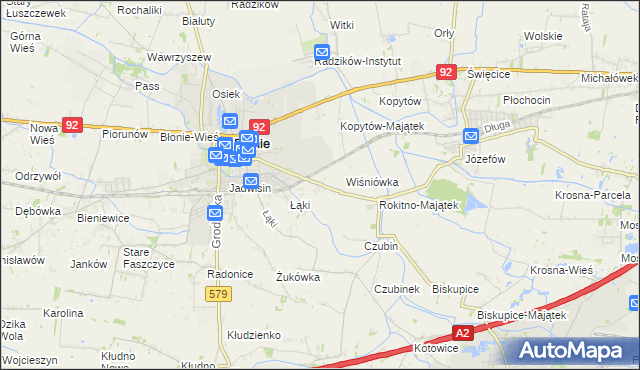 mapa Rokitno gmina Błonie, Rokitno gmina Błonie na mapie Targeo