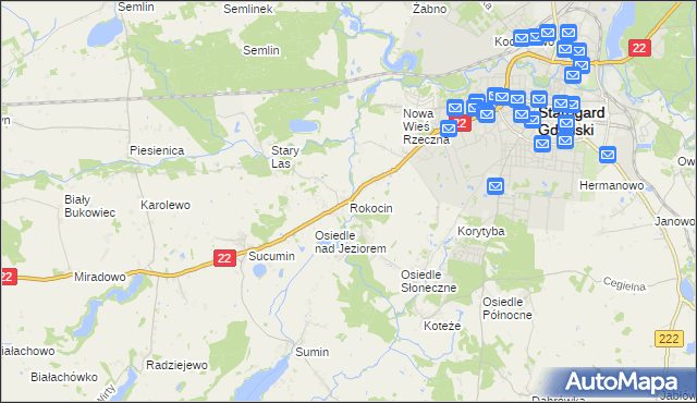 mapa Rokocin, Rokocin na mapie Targeo