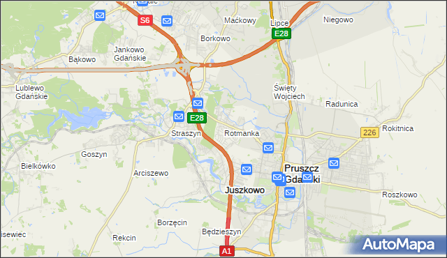 mapa Rotmanka, Rotmanka na mapie Targeo