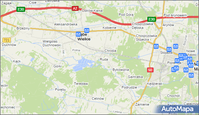 mapa Ruda gmina Dębe Wielkie, Ruda gmina Dębe Wielkie na mapie Targeo