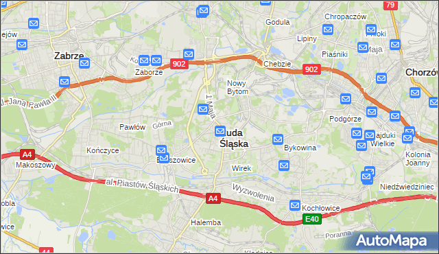 mapa Rudy Śląskiej, Ruda Śląska na mapie Targeo