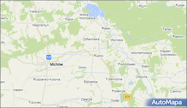 mapa Rudno gmina Michów, Rudno gmina Michów na mapie Targeo