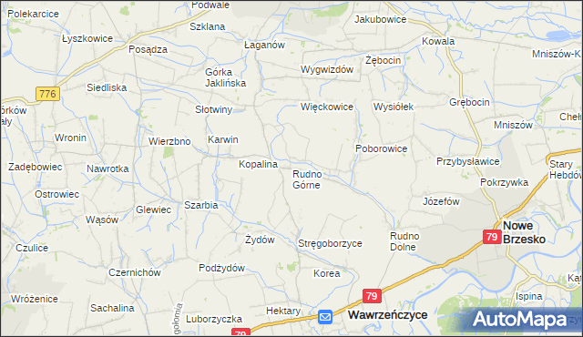 mapa Rudno Górne, Rudno Górne na mapie Targeo