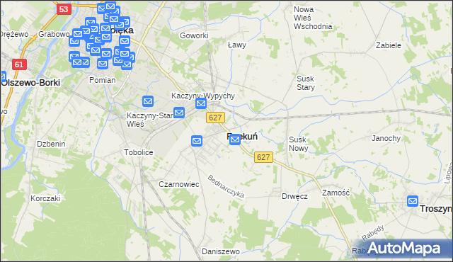 mapa Rzekuń, Rzekuń na mapie Targeo