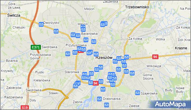 mapa Rzeszów, Rzeszów na mapie Targeo