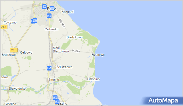 mapa Rzucewo, Rzucewo na mapie Targeo