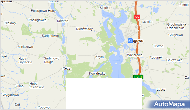 mapa Rzym gmina Rogowo, Rzym gmina Rogowo na mapie Targeo