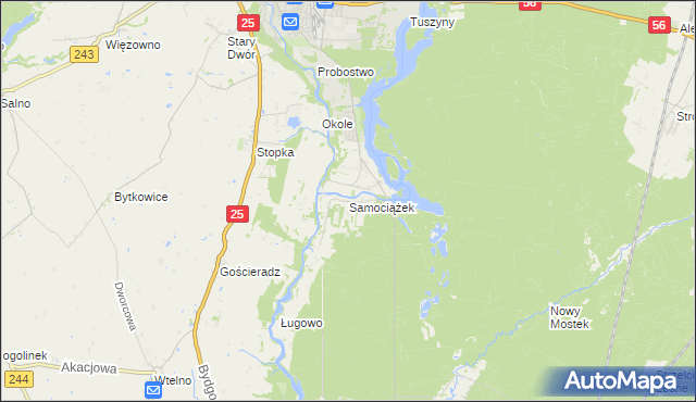 mapa Samociążek, Samociążek na mapie Targeo