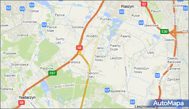 mapa Sękocin Nowy, Sękocin Nowy na mapie Targeo