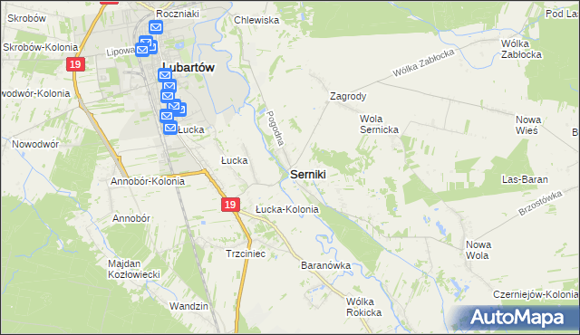 mapa Serniki, Serniki na mapie Targeo