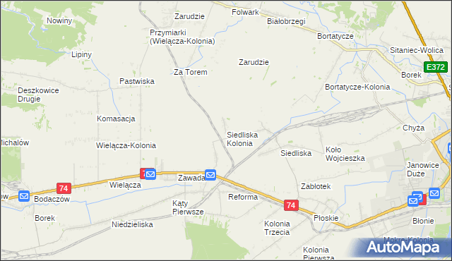 mapa Siedliska Kolonia, Siedliska Kolonia na mapie Targeo