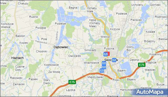 mapa Simoradz, Simoradz na mapie Targeo