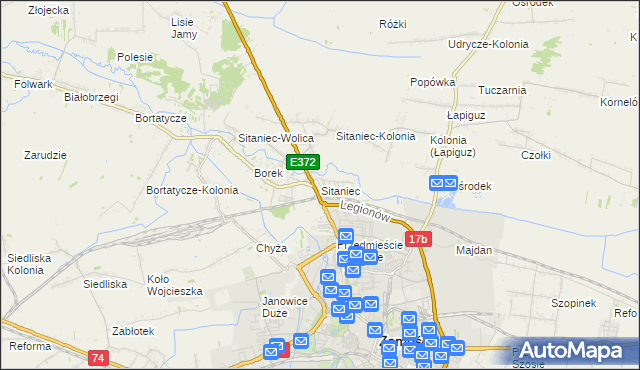 mapa Sitaniec, Sitaniec na mapie Targeo