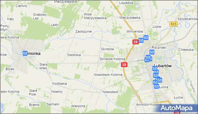 mapa Skrobów-Kolonia, Skrobów-Kolonia na mapie Targeo