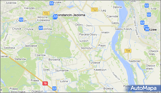 mapa Słomczyn gmina Konstancin-Jeziorna, Słomczyn gmina Konstancin-Jeziorna na mapie Targeo