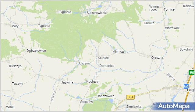 mapa Słupice gmina Łagiewniki, Słupice gmina Łagiewniki na mapie Targeo