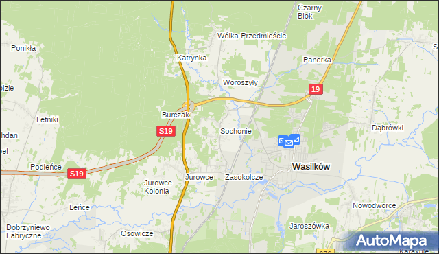 mapa Sochonie, Sochonie na mapie Targeo