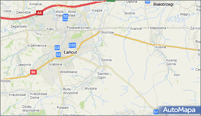 mapa Sonina, Sonina na mapie Targeo