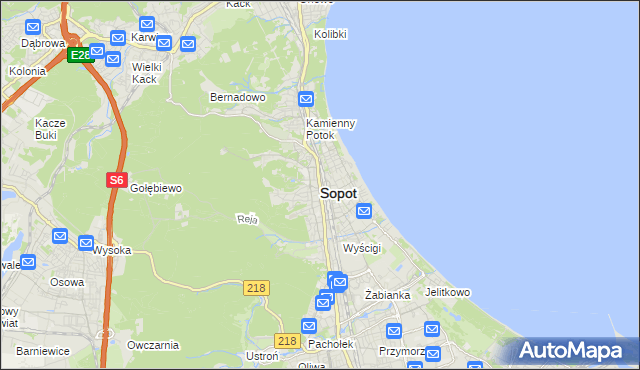 mapa Sopotu, Sopot na mapie Targeo