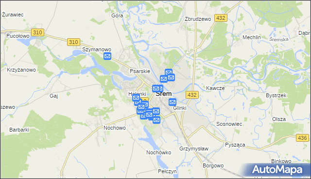 mapa Śrem, Śrem na mapie Targeo