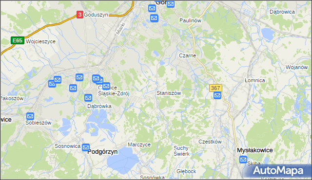 mapa Staniszów, Staniszów na mapie Targeo