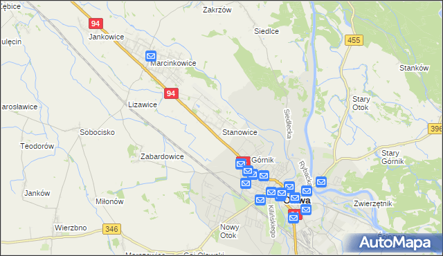 mapa Stanowice gmina Oława, Stanowice gmina Oława na mapie Targeo