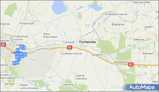 mapa Stara Wieś gmina Puchaczów, Stara Wieś gmina Puchaczów na mapie Targeo