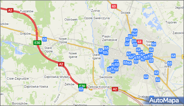 mapa Stare Iganie, Stare Iganie na mapie Targeo